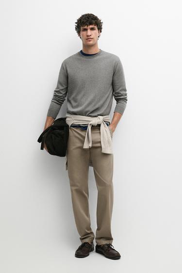 Zara Cotton blend slim fit pants - Green