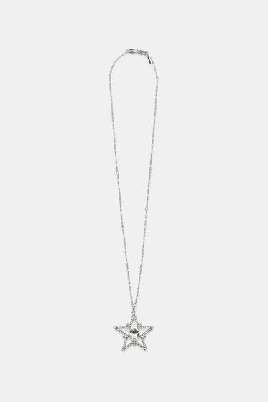 Zara RHINESTONE STAR JEWEL NECKLACE - Silver