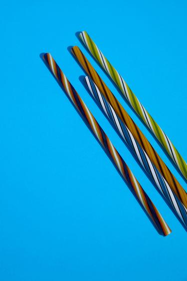 PACK OF SPIRAL GLASS STRAWS (PACK OF 4) - Brown by Zara