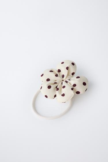 TWO-PACK OF POLKA DOT FLORAL SCRUNCHIES - Brown by Zara - Image 2