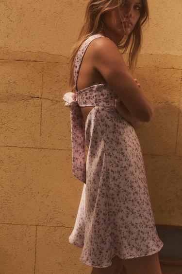 SHORT SATIN DRESS - Lavender by Zara