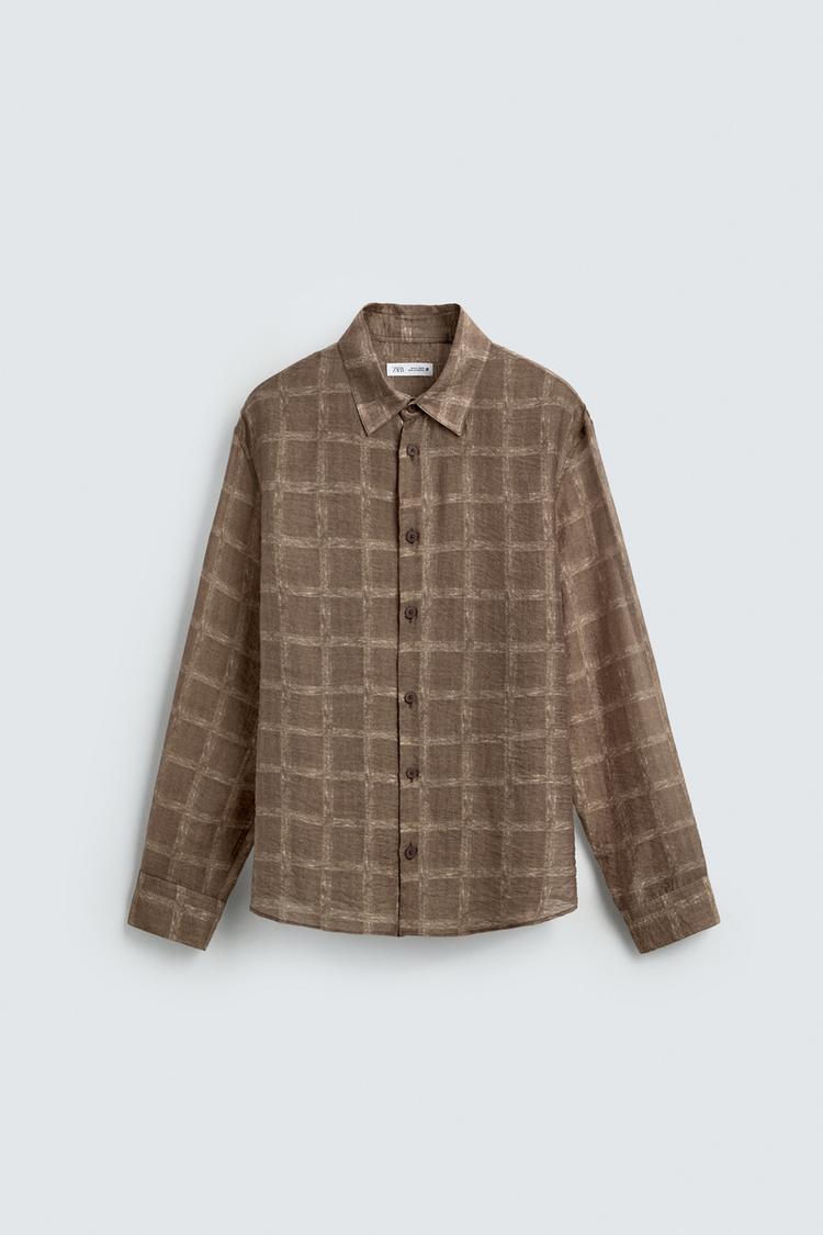ZARA SEMI-SHEER CHECK SHIRT