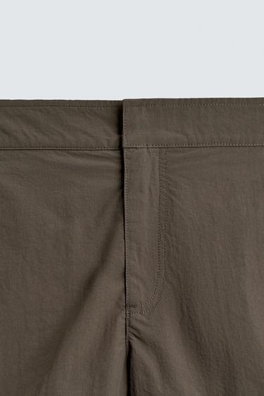 MID-LENGTH SWIMMING TRUNKS WITH BELT LOOPS - Brown by Zara - Image 2