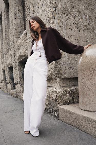 ZIP-UP PUFFBALL JACKET - Brown by Zara - Image 0