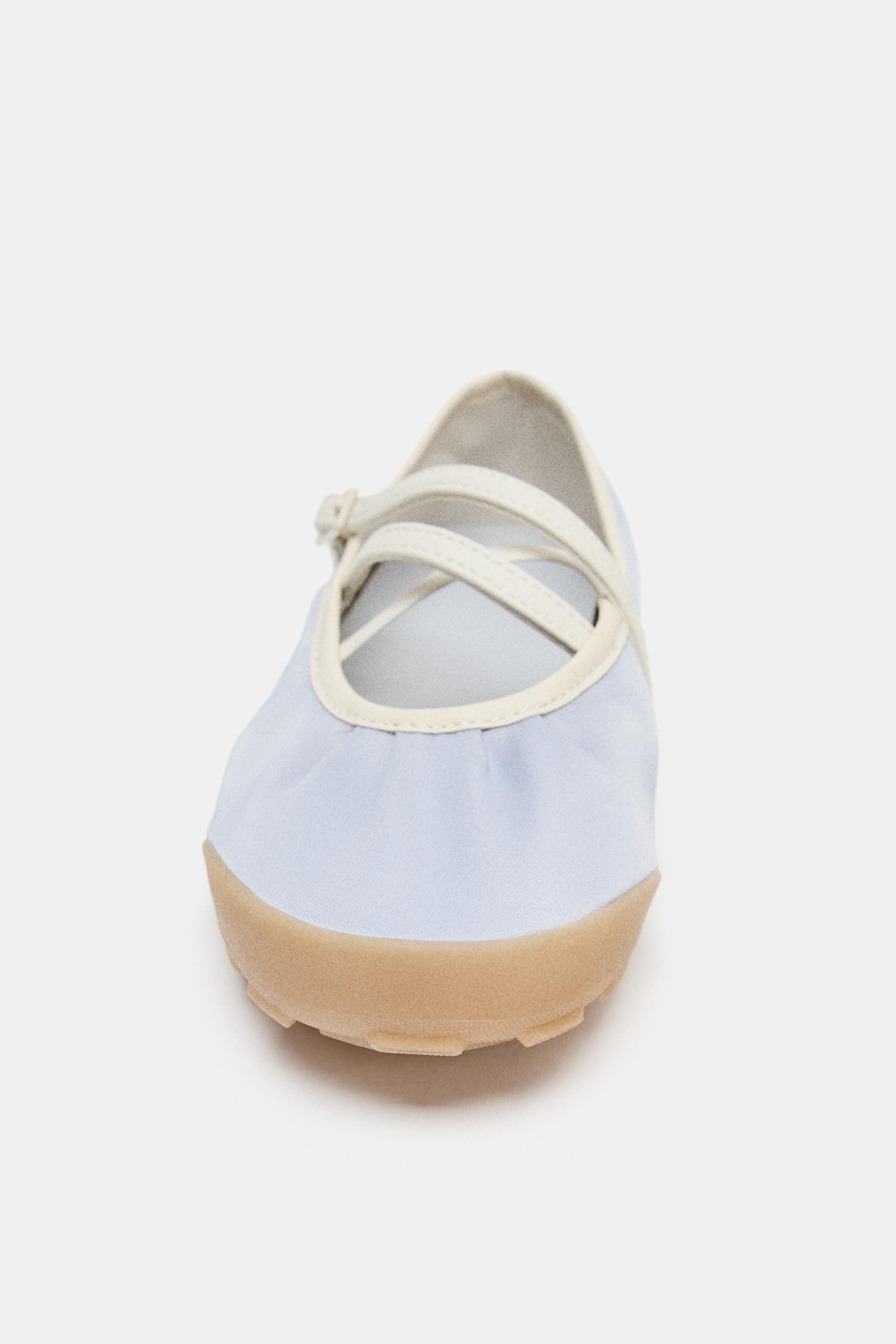 SATIN ATHLETIC BALLET FLATS