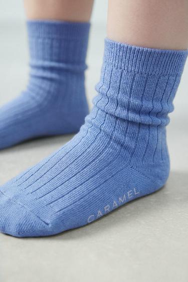 Zara RIBBED LONG SOCKS CREATED BY CARAMEL LONDON X ZARA - Blue