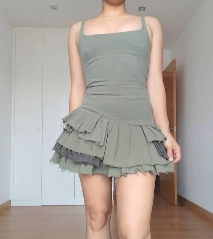 PLAYSUIT DRESS WITH CONTRAST BOX PLEATS - Image 8