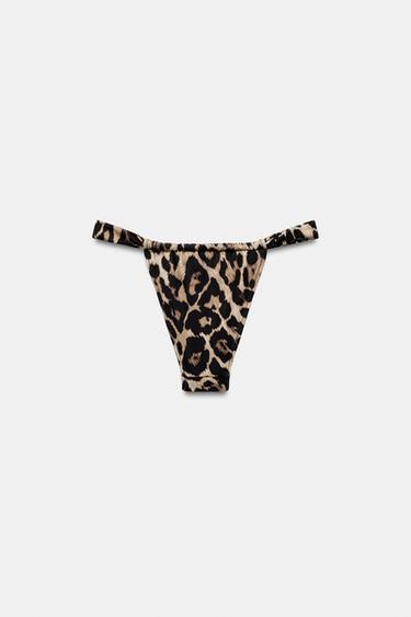 ANIMAL PRINT CURTAIN BIKINI BOTTOMS - Leopard by Zara - Image 4