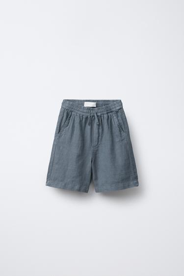 ШОРТЫ ИЗ 100% ЛЬНА — СТАЛЬНОЙ СИНИЙ от Zara — изображение 0