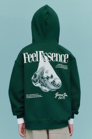 Zara 足球連帽運動衫 - 綠色