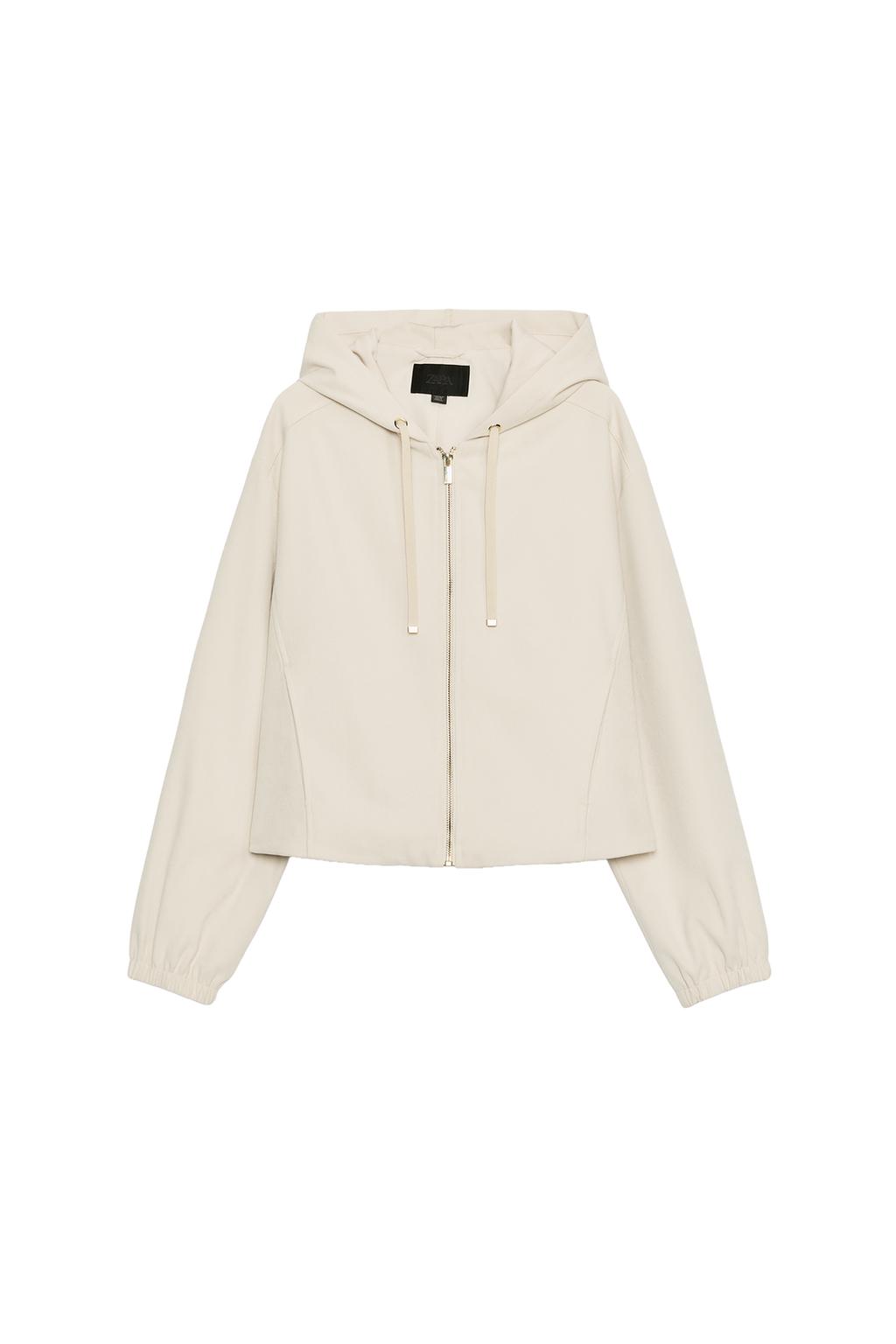 Hooded Bomber Jacket - Ecru by Zara