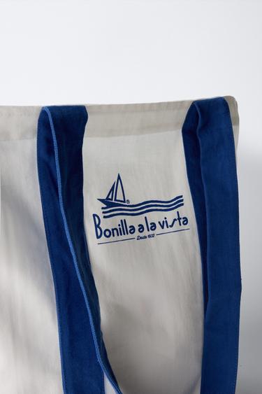 BONILLA A LA VISTA ® X ZARA FABRIC SHOPPER BAG - White by Zara - Image 2