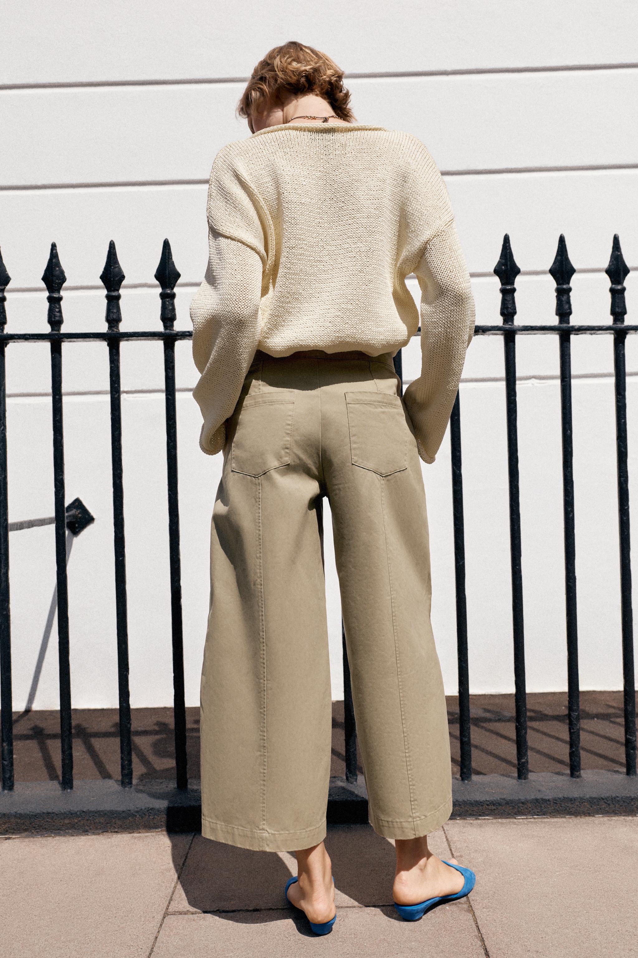 Женские брюки Zara VOLUMINOUS CULOTTE TROUSERS — фото 4