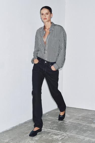 Zara ZW COLLECTION FULL LENGTH MID-RISE JEANS - Blue
