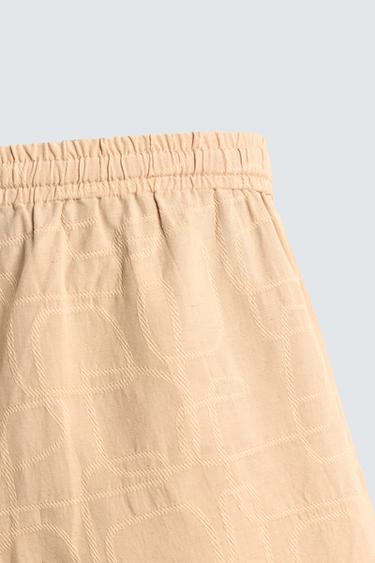 SHORT RELAXED FIT JACQUARD BRODÉ - Sable de Zara - Image 9