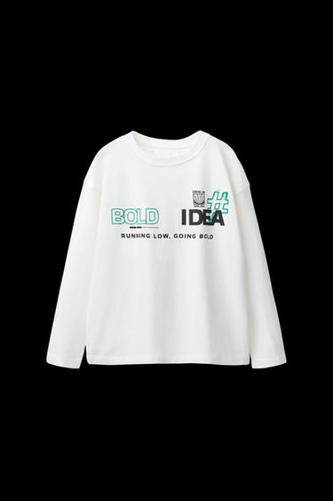 Zara GRAFFITI TEXT T-SHIRT - Oyster-white - Image 0