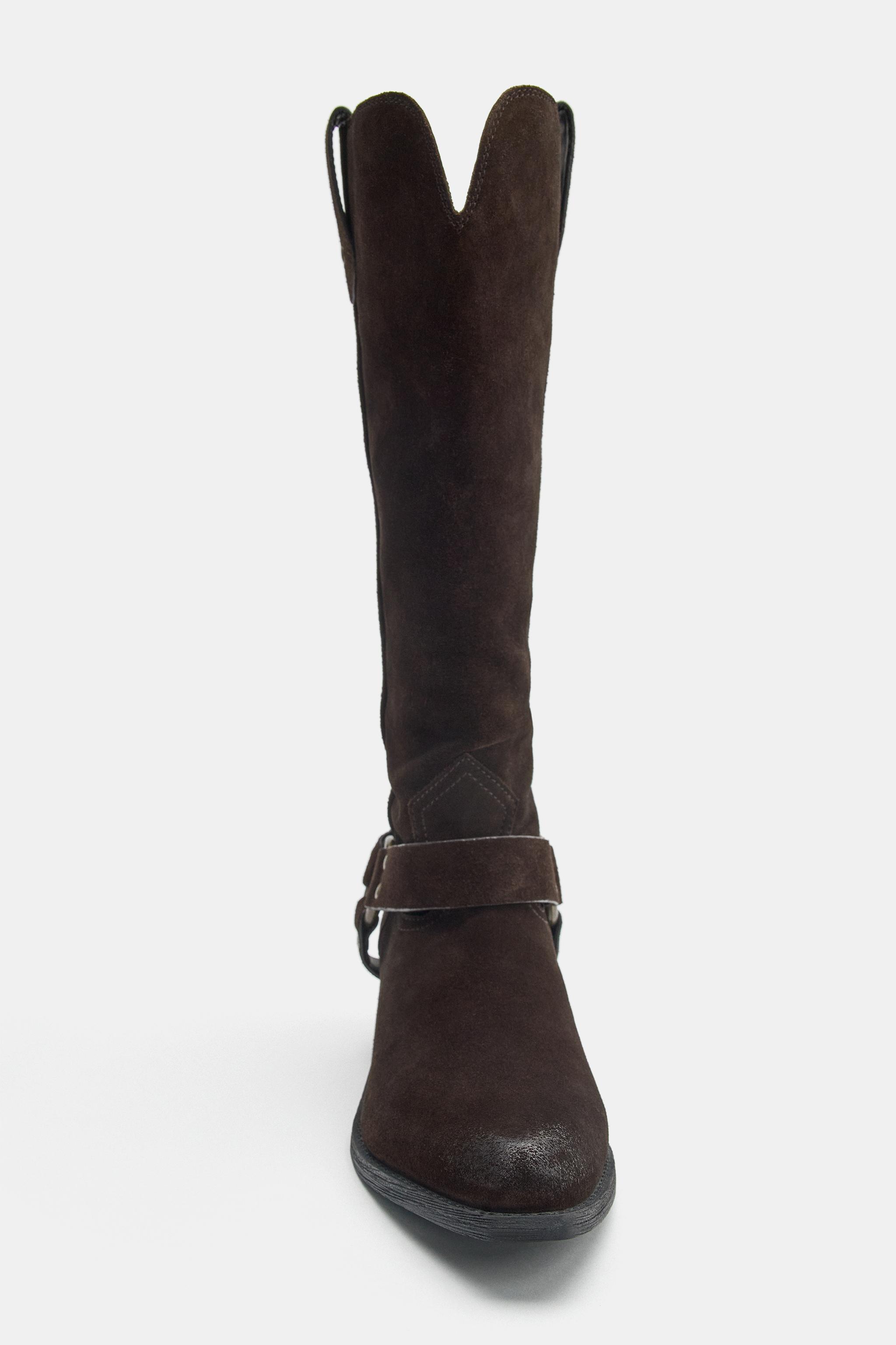 Женские ботинки Zara SUEDE BOOTS — фото 5