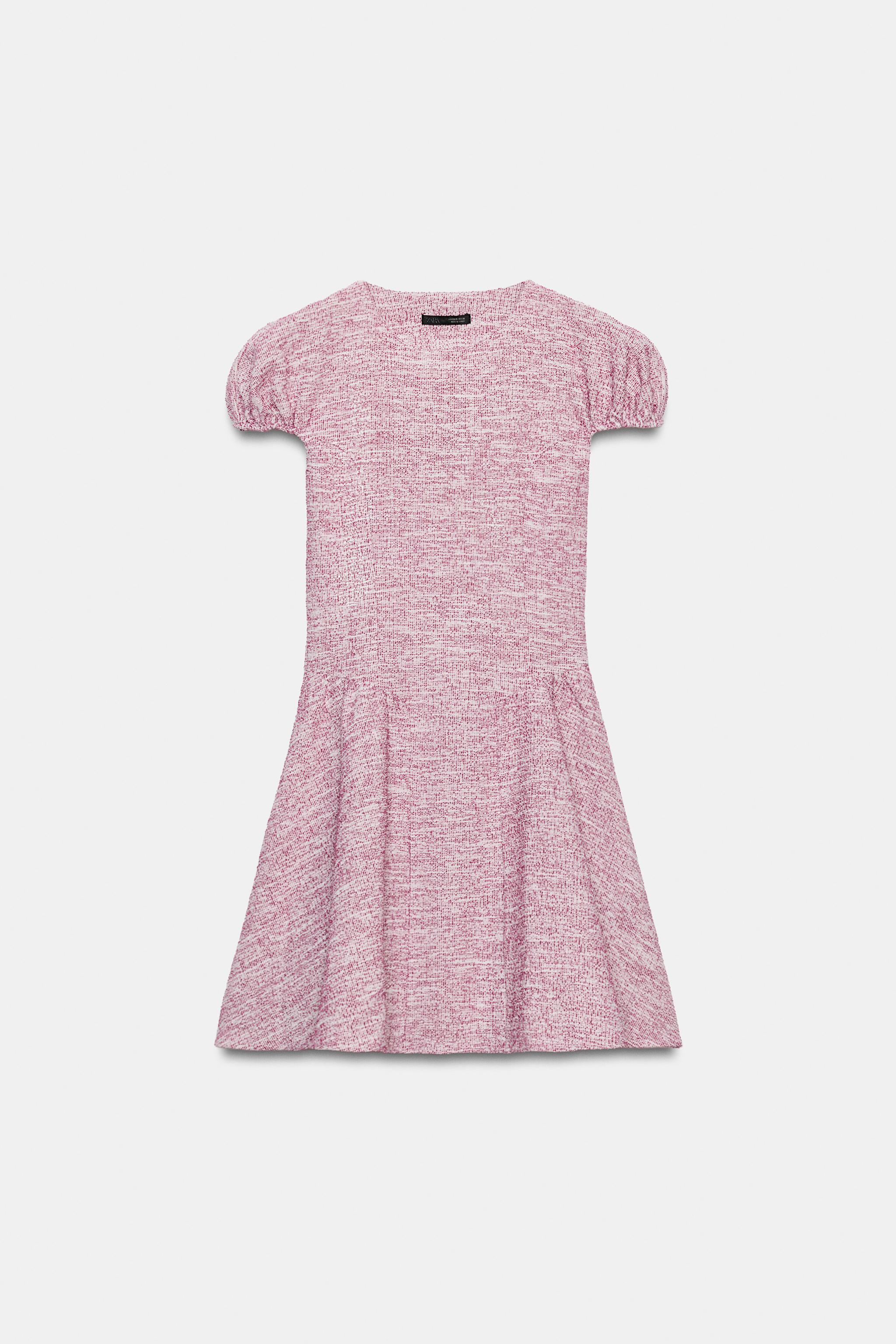 BOUCLÉ BALLOON SLEEVE DRESS
