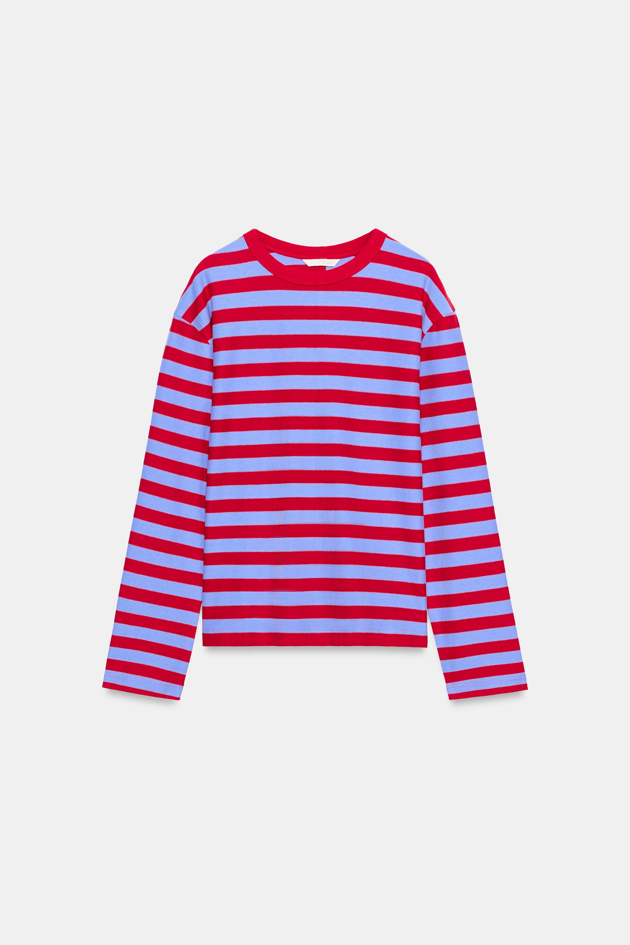 Женские футболки Zara STRIPED CREW NECK T-SHIRT — фото 8