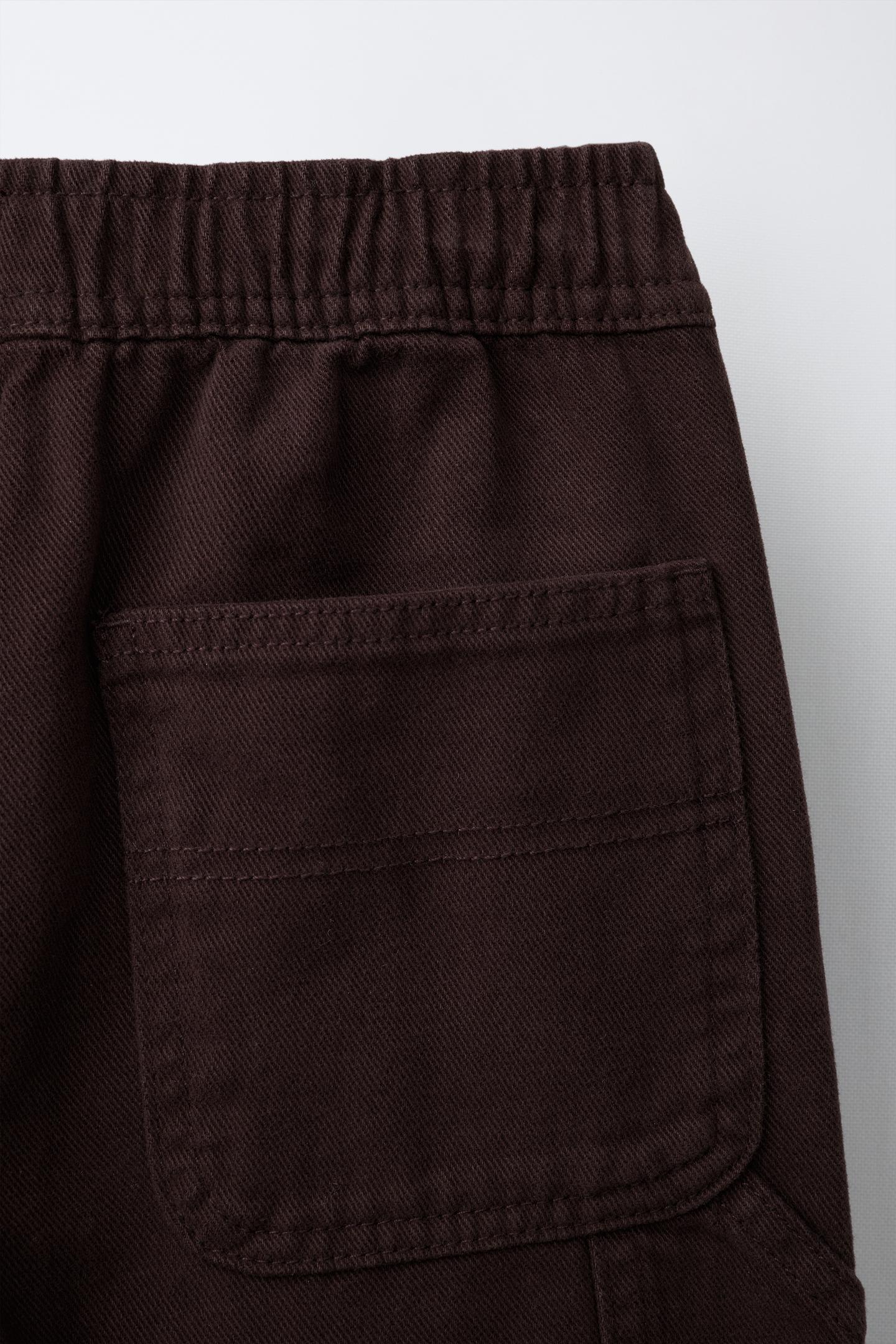 Детские брюки Zara Solid Carpenter, цвет: Бордовый — фото 4