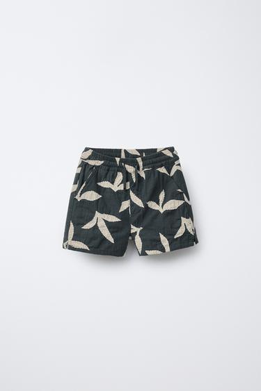 Zara EMBROIDERED SHORTS - Anthracite grey - Image 0