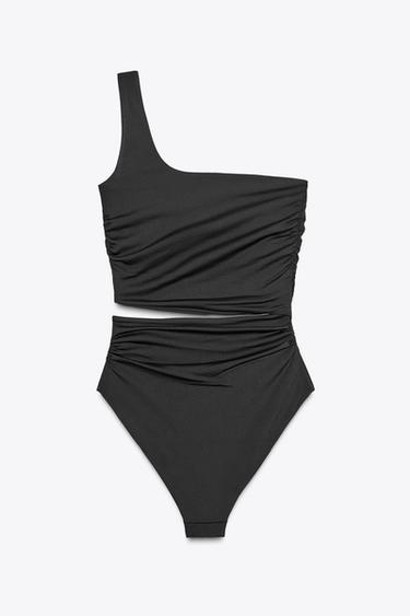 MAILLOT DE BAIN ASYMÉTRIQUE CUT OUT PIÈCE ÉPAULE - Noir de Zara - Image 6