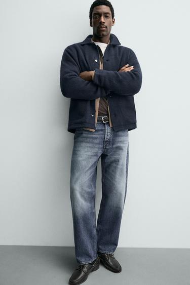 CARDIGAN STRUCTURÉ À POCHES - Bleu marine de Zara - Image 5