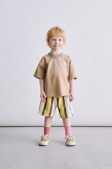 STRIPED BERMUDA SHORTS WITH LABEL - Multicoloured by Zara