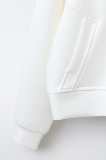 SLOGAN HOODIE WITH MODAL - Ecru by Zara - Image 3