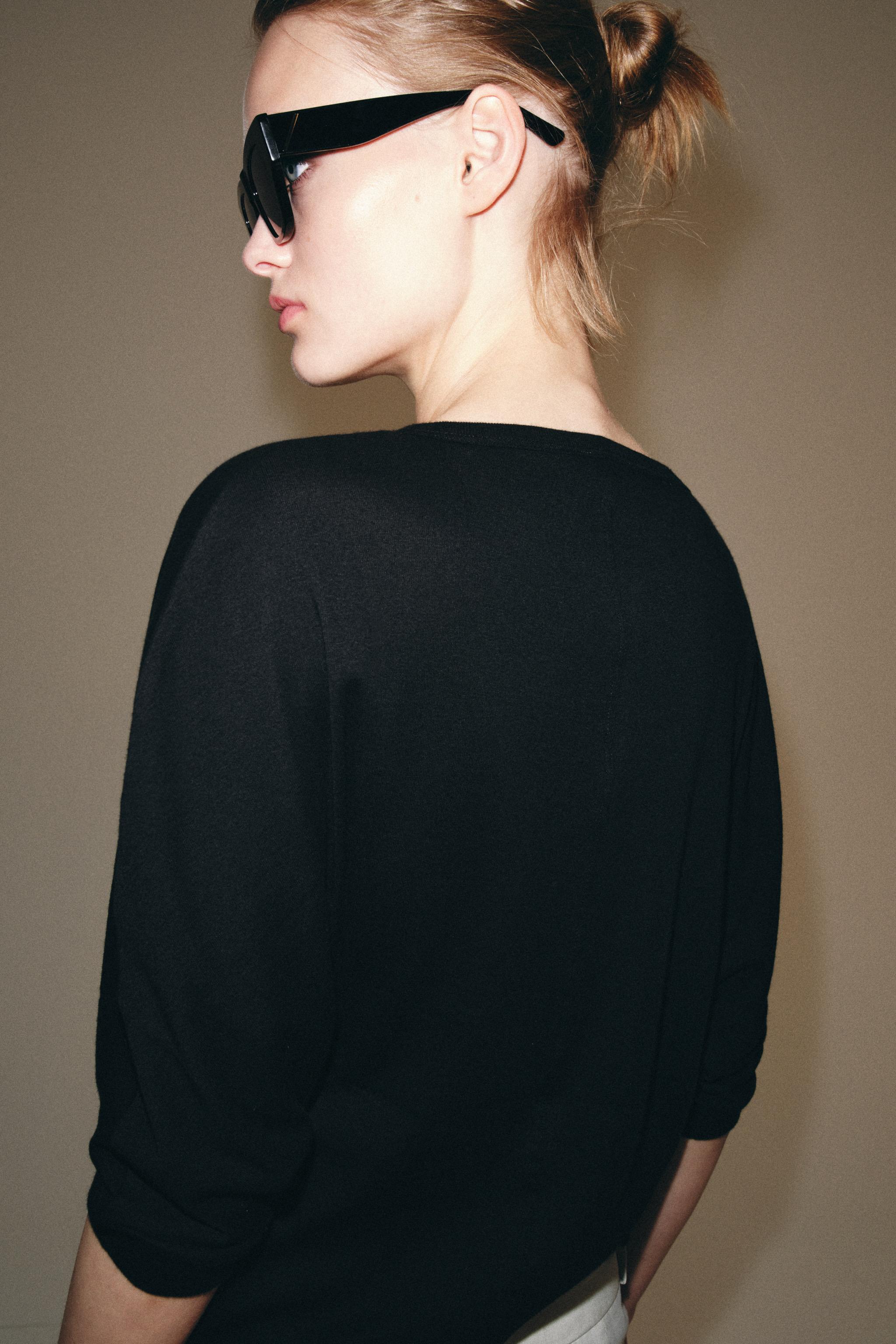 Женские футболки Zara COTTON HENLEY T-SHIRT — фото 3
