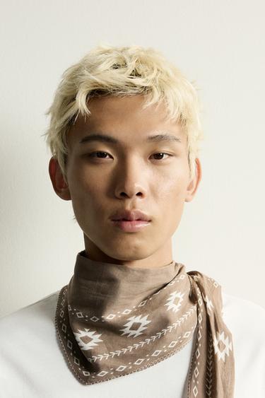 GEOMETRIC PRINT LONG BANDANA - Brown by Zara - Image 0