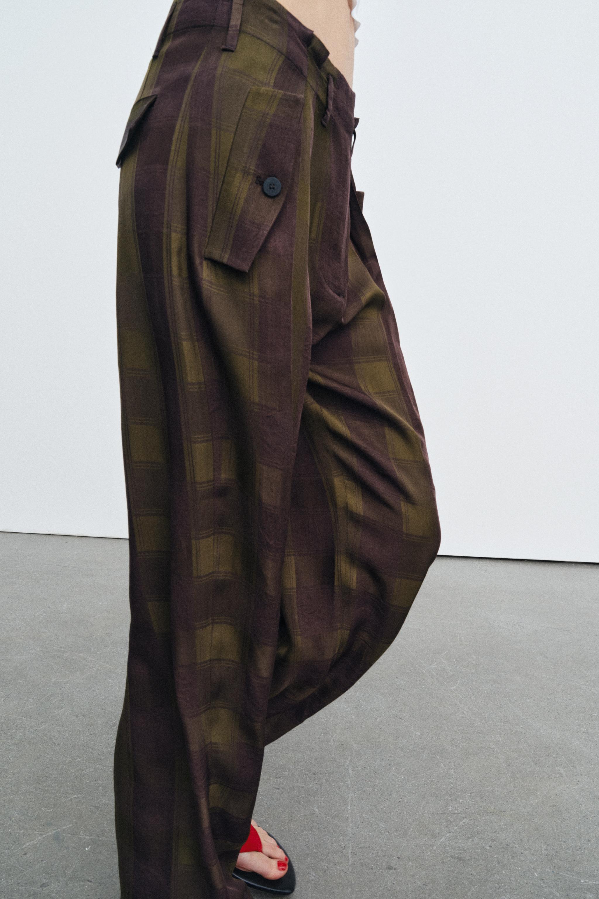 ZW COLLECTION FLOWY PLAID PANTS