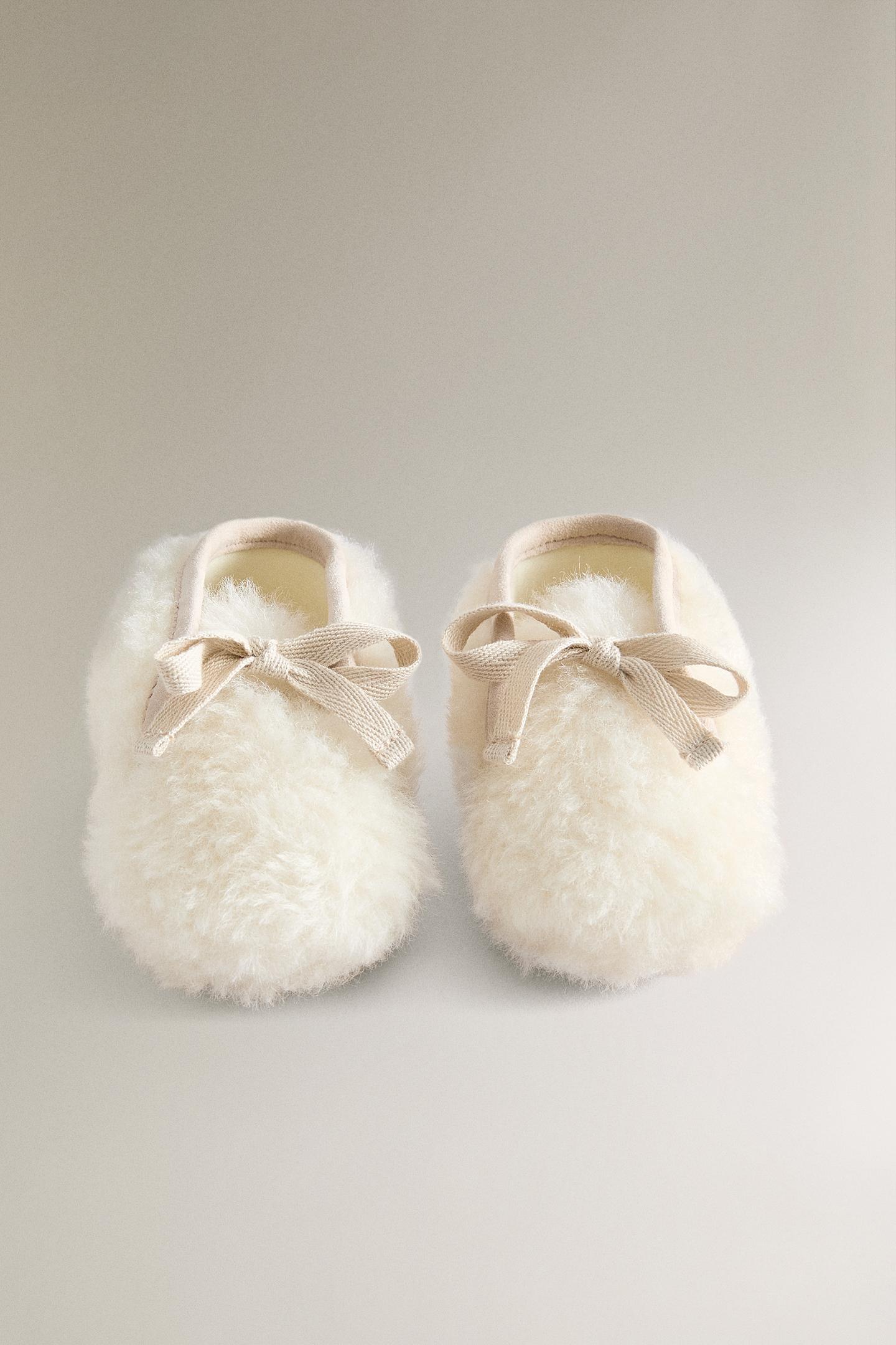 Детские ботинки Zara Faux Shearling, цвет: Бежевый — фото 3