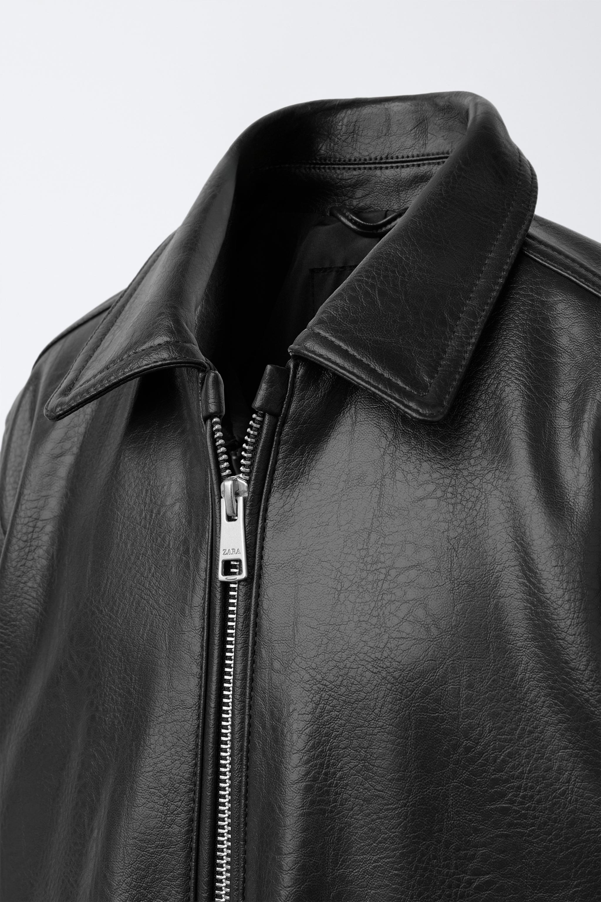 FAUX LEATHER JACKET WITH POCKETS