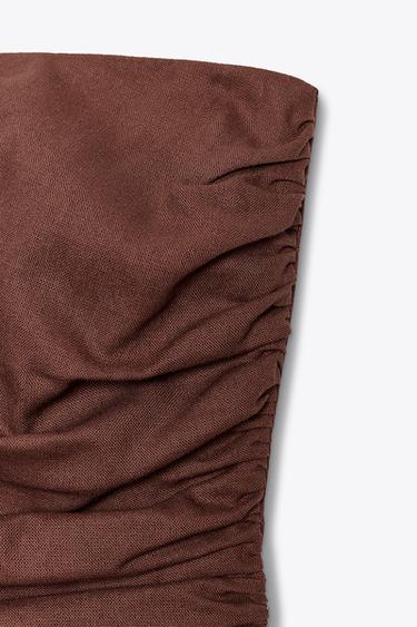 SHORT LINEN BLEND JUMPSUIT - Terracotta by Zara - Image 6
