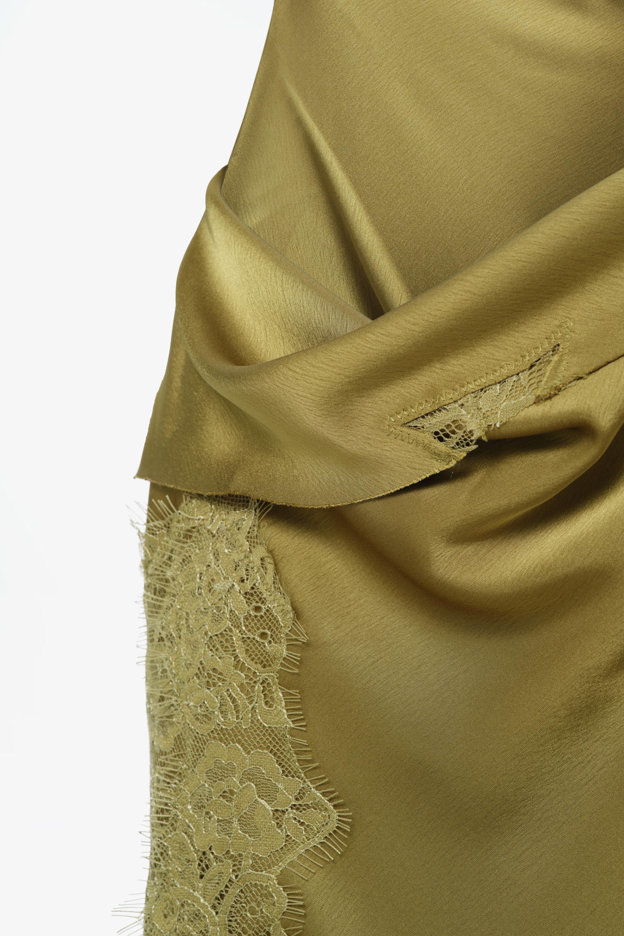 LIMITED EDITION SATIN LACE MIDI DRESS WITH CUTOUTS