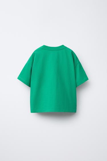 SLOGAN PRINT T-SHIRT - Mid-green by Zara - Image 1