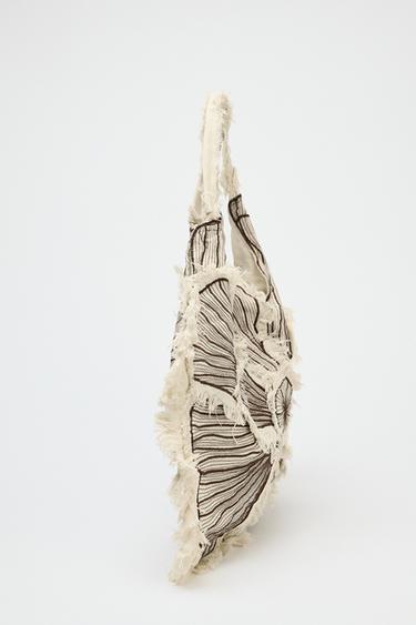 MAXI SHOPPER BRODERIES FLEUR - Marron de Zara - Image 3