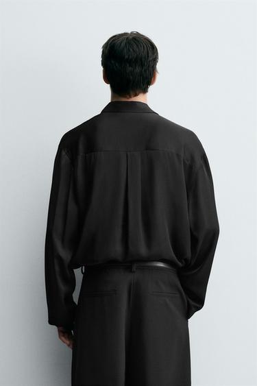 CHEMISE POLO SATINÉE - Noir de Zara - Image 2
