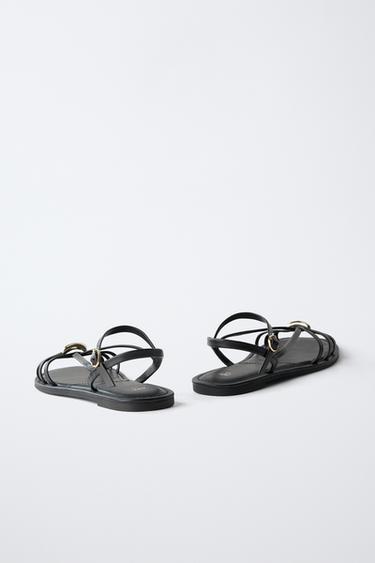 SANDALES À BRIDES - Noir de Zara - Image 4