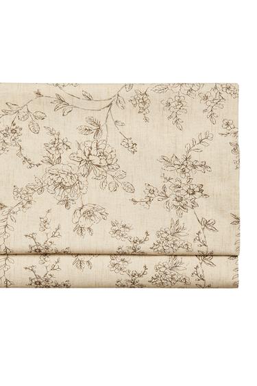 FLORAL PRINT FLAT SHEET - Beige by Zara