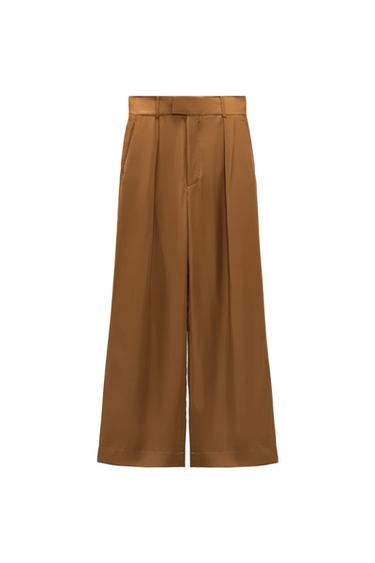 WIDE-LEG SATIN TROUSERS