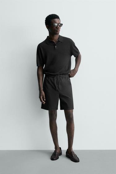 FADED REGULAR FIT BERMUDA SHORTS - Black by Zara