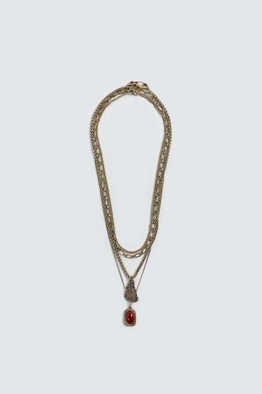 LOT DE 4 COLLIERS ASSORTIS - Or de Zara