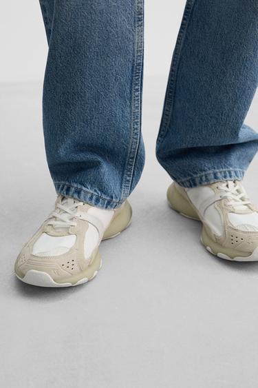 Zara MONOCHROME SNEAKERS - White