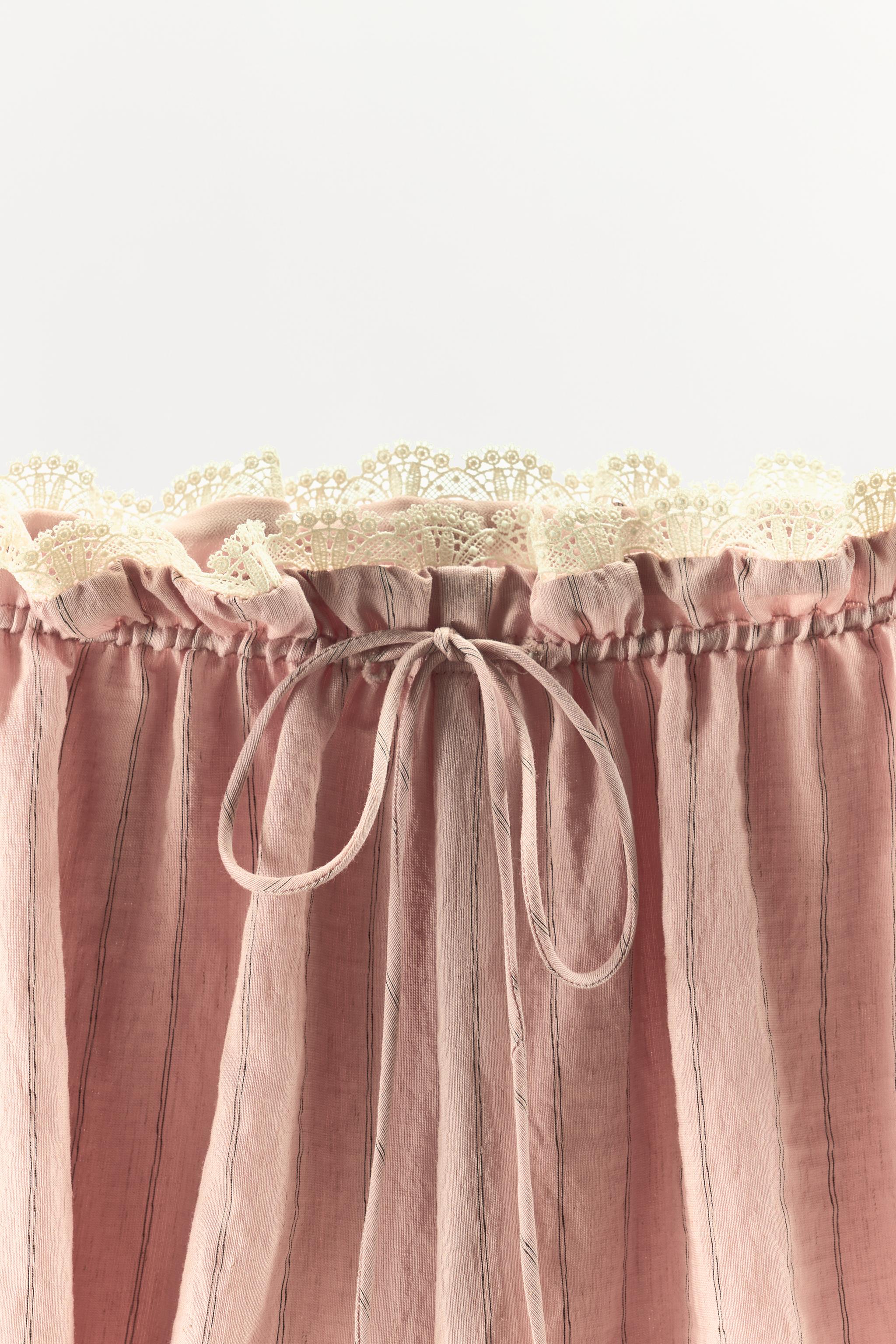 STRIPED LACE BALLOON SHORTS - Pink | ZARA South Africa
