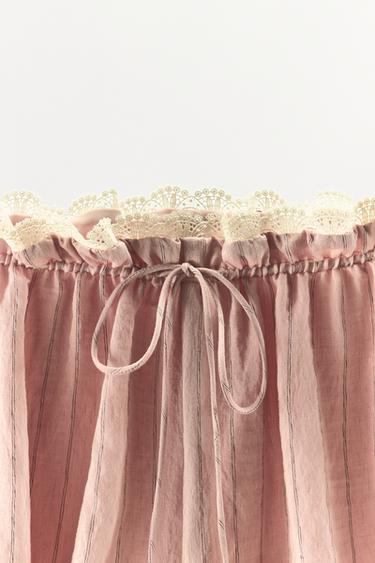 STRIPED LACE BALLOON SHORTS - Pink by Zara - Image 6