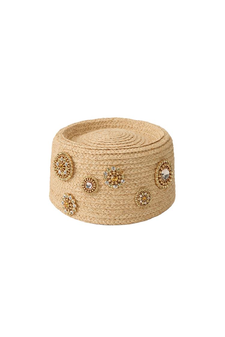 Casquete rafia 100 broches marisa berenson x zara