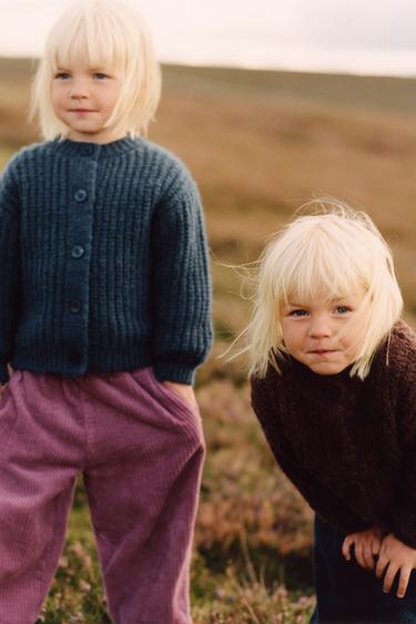 ZARA TIMELESS - CHAQUETA PUNTO GRUESO CON LANA - Azul pato de Zara