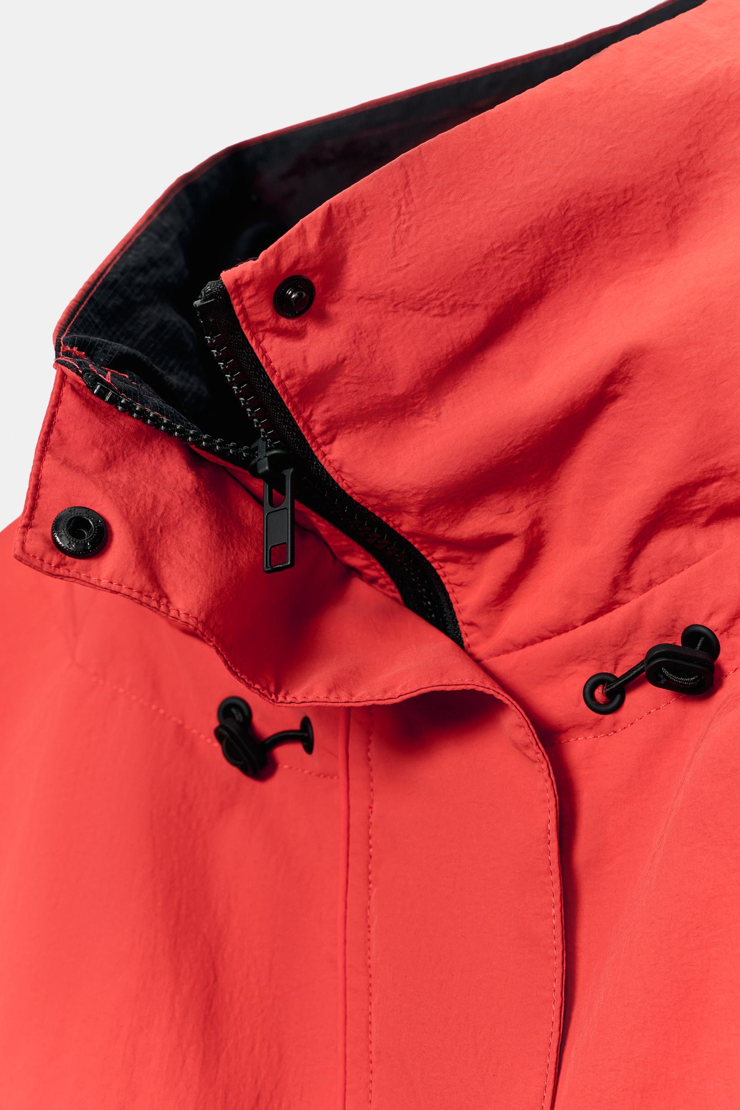 Женская куртка Zara Technical Stopper, цвет: Красный / Оранжевый — фото 6